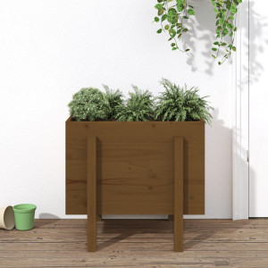 vidaXL 810552 Plantenbak 62x50x57 cm massief grenenhout honingbruin