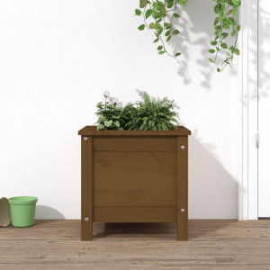 vidaXL Plantenbak 40x40x39 cm massief grenenhout honingbruin