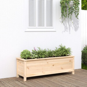 vidaXL Plantenbak verhoogd 119,5x40x39 cm massief grenenhout