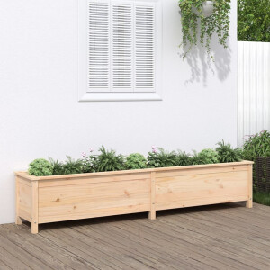 vidaXL Plantenbak verhoogd 199,5x40x39 cm massief grenenhout