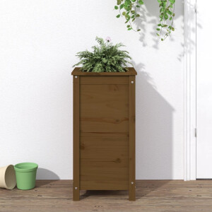 vidaXL Plantenbak 40x40x78 cm massief grenenhout honingbruin