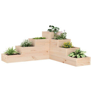 vidaXL Plantenbak 4-laags 80,5x79x36 cm massief grenenhout