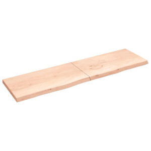 vidaXL Wandschap 220x60x(2-6) cm onbehandeld massief eikenhout