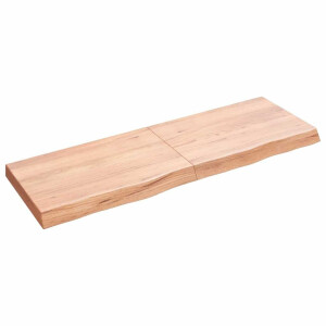 vidaXL Wandschap 120x40x(2-6)cm behandeld massief eikenhout lichtbruin