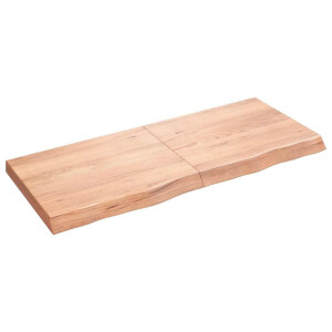 vidaXL Wandschap 120x50x(2-6)cm behandeld massief eikenhout lichtbruin