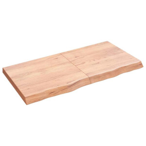 vidaXL Wandschap 120x60x(2-6)cm behandeld massief eikenhout lichtbruin