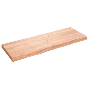 vidaXL Wandschap 140x50x(2-6)cm behandeld massief eikenhout lichtbruin