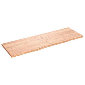 vidaXL Wandschap 180x60x(2-4)cm behandeld massief eikenhout lichtbruin