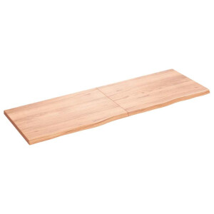 vidaXL Wandschap 180x60x(2-4)cm behandeld massief eikenhout lichtbruin
