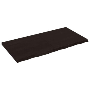 vidaXL Wandschap behandeld massief eikenhout donkerbruin