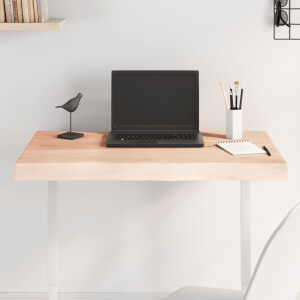 vidaXL Tafelblad natuurlijke rand 80x60x(2-6) cm massief eikenhout