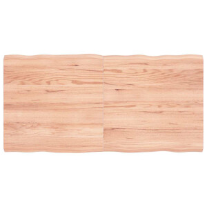 vidaXL Tafelblad natuurlijke rand 120x60x(2-4)cm eikenhout lichtbruin
