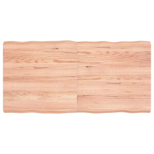vidaXL Tafelblad natuurlijke rand 120x60x(2-6)cm eikenhout lichtbruin
