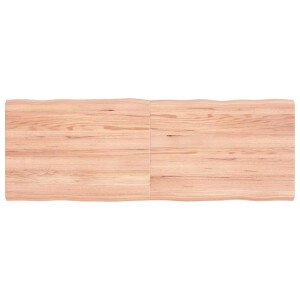 vidaXL Tafelblad natuurlijke rand 140x50x(2-4) cm eikenhout lichtbruin