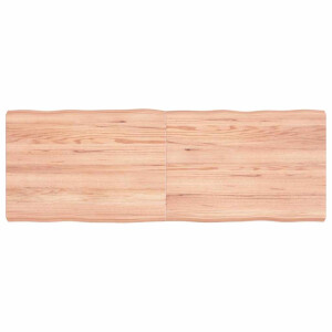 vidaXL Tafelblad natuurlijke rand 140x50x(2-6) cm eikenhout lichtbruin