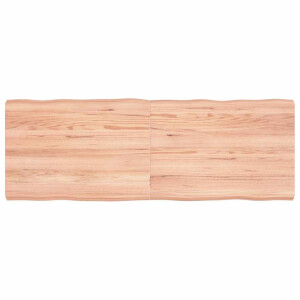 vidaXL Tafelblad natuurlijke rand 140x50x(2-6) cm eikenhout lichtbruin