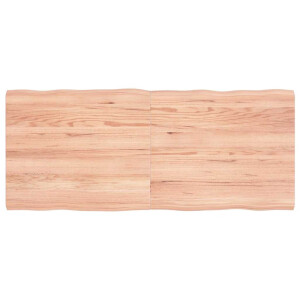 vidaXL Tafelblad natuurlijke rand 140x60x(2-4) cm eikenhout lichtbruin