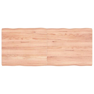 vidaXL Tafelblad natuurlijke rand 140x60x(2-6) cm eikenhout lichtbruin