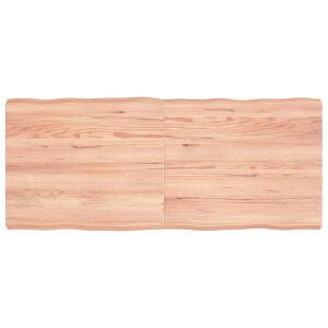 vidaXL Tafelblad natuurlijke rand 140x60x(2-6) cm eikenhout lichtbruin