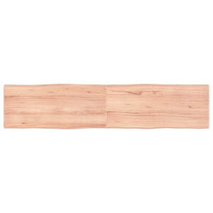 vidaXL Tafelblad natuurlijke rand 180x40x(2-4) cm eikenhout lichtbruin