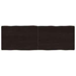 vidaXL Tafelblad natuurlijke rand 120x40x(2-4)cm eikenhout donkerbruin