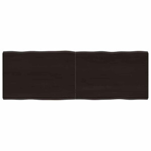 vidaXL Tafelblad natuurlijke rand 120x40x(2-4)cm eikenhout donkerbruin
