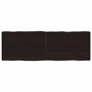 vidaXL Tafelblad natuurlijke rand 120x40x(2-6)cm eikenhout donkerbruin