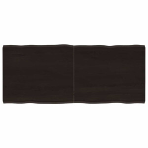 vidaXL Tafelblad natuurlijke rand 120x50x(2-4)cm eikenhout donkerbruin