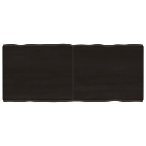 vidaXL Tafelblad natuurlijke rand 120x50x(2-6)cm eikenhout donkerbruin
