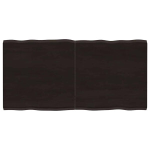 vidaXL Tafelblad natuurlijke rand 120x60x(2-4)cm eikenhout donkerbruin