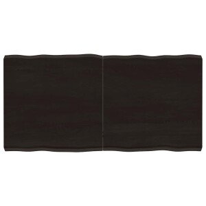 vidaXL Tafelblad natuurlijke rand 120x60x(2-6)cm eikenhout donkerbruin