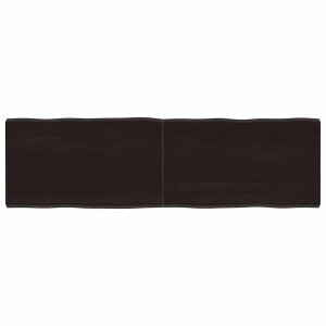 vidaXL Tafelblad natuurlijke rand 140x40x(2-4)cm eikenhout donkerbruin
