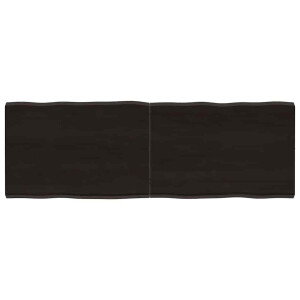 vidaXL Tafelblad natuurlijke rand 140x50x(2-4)cm eikenhout donkerbruin