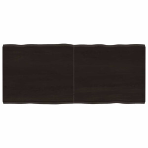 vidaXL Tafelblad natuurlijke rand 140x60x(2-4)cm eikenhout donkerbruin