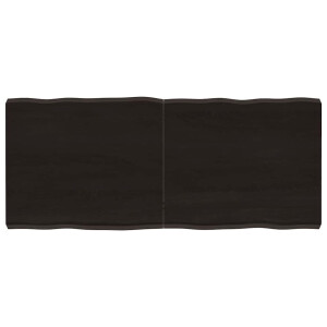 vidaXL Tafelblad natuurlijke rand 140x60x(2-6)cm eikenhout donkerbruin