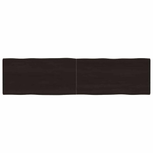 vidaXL Tafelblad natuurlijke rand 160x40x(2-4)cm eikenhout donkerbruin