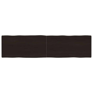 vidaXL Tafelblad natuurlijke rand 160x40x(2-4)cm eikenhout donkerbruin