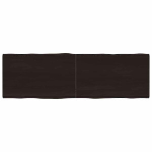 vidaXL Tafelblad natuurlijke rand 160x50x(2-4)cm eikenhout donkerbruin