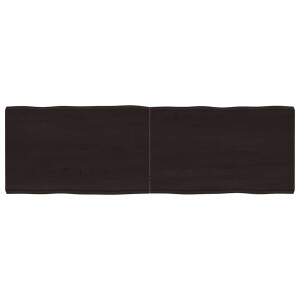 vidaXL Tafelblad natuurlijke rand 160x50x(2-6)cm eikenhout donkerbruin