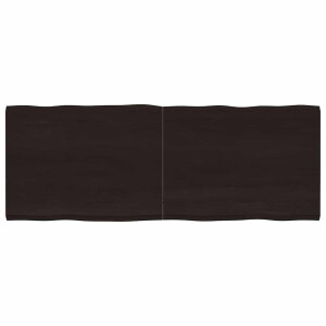 vidaXL Tafelblad natuurlijke rand 160x60x(2-4)cm eikenhout donkerbruin