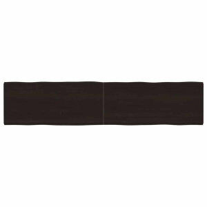 vidaXL Tafelblad natuurlijke rand 180x40x(2-4)cm eikenhout donkerbruin