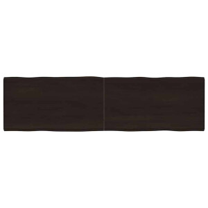 vidaXL Tafelblad natuurlijke rand 180x50x(2-4)cm eikenhout donkerbruin