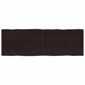 vidaXL Tafelblad natuurlijke rand 180x60x(2-4)cm eikenhout donkerbruin