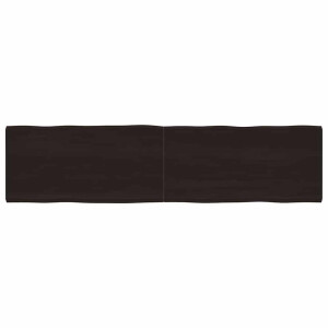vidaXL Tafelblad natuurlijke rand 200x50x(2-4)cm eikenhout donkerbruin