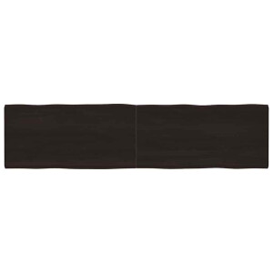 vidaXL Tafelblad natuurlijke rand 200x50x(2-6)cm eikenhout donkerbruin