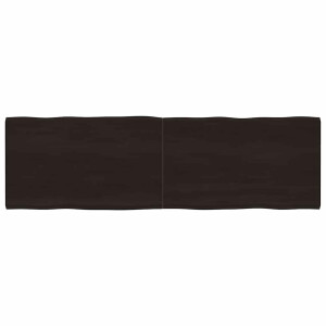 vidaXL Tafelblad natuurlijke rand 200x60x(2-4)cm eikenhout donkerbruin