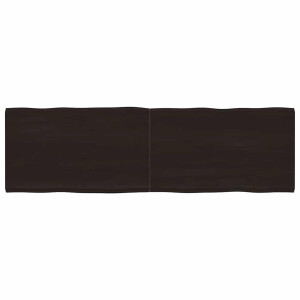 vidaXL Tafelblad natuurlijke rand 200x60x(2-6)cm eikenhout donkerbruin