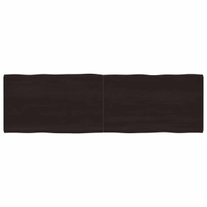 vidaXL Tafelblad natuurlijke rand 200x60x(2-6)cm eikenhout donkerbruin