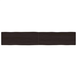 vidaXL Tafelblad natuurlijke rand 220x40x(2-6)cm eikenhout donkerbruin