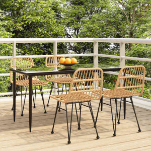 vidaXL 5-delige Tuinset poly rattan